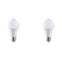2x85-265V E27PIR bevegelsessensorlampe 12W pære med bevegelsessensor infrarød bevegelsesdetektor sikkerhetslys varmt lys