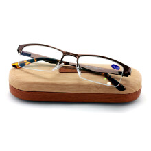 Lunettes de lecture haut de gamme à demi-cercle en métal avec revêtement antireflet AR et charnière à ressort