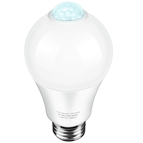 2X 85-265V E27 PIR Motion Sensor Lamp 12W Bulb with Motion Sensor Infrared Motion Detector Security Light Warm Light 2