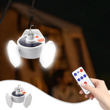Kiplyki Noua lampă solară de camping USB cu telecomandă, compatibilă cu utilizare în exterior, încărcare de urgență pentru telefonul mobil