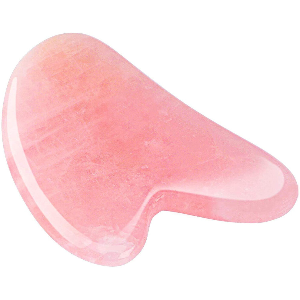 Rose Quartz Gua Sha Facial Sculpting Tool for Face and Body Massage, Puffiness and Circulation