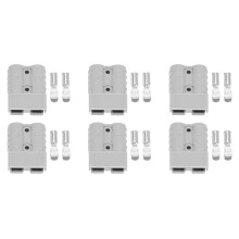 6x Anderson-stekkerconnectoren 50A 600V 6-12AWG AC/DC-gereedschap 6AWG vergulde massieve aansluitingen grijs