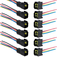 Grusce Lot de 6 paires de connecteurs 4 broches étanches IP67, adaptateurs à déconnexion rapide mâle/femelle 16 AWG compatibles avec voitures,
