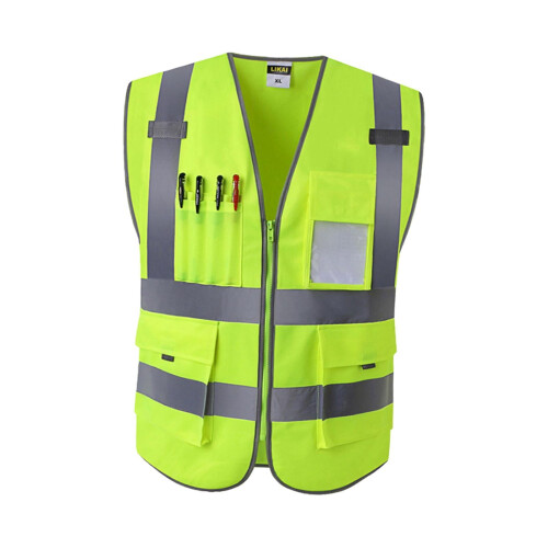 High Visibility Vest, 3 Size, Neon Shiny Green 1
