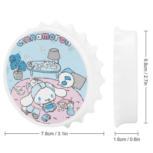 Ανοιχτήρι μπουκαλιών Cinnamoroll μαγνητικό με μαγνήτες ψυγείου αυτοκόλλητο μοναδική 1