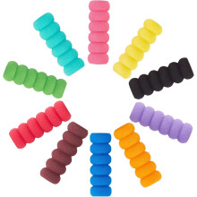 Conjunto de 30 unidades de protetores de lápis de espuma em 10 cores, compatíveis com canetas de desenho/escrita. Suporte confortável para
