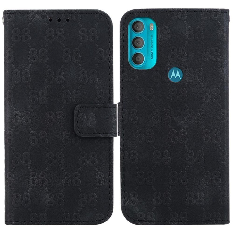 Phone Case For Motorola Moto G71 5G Double 8 Embossed Card Holder Kickstand Pu Leather Wallet Cover 9423501712462
