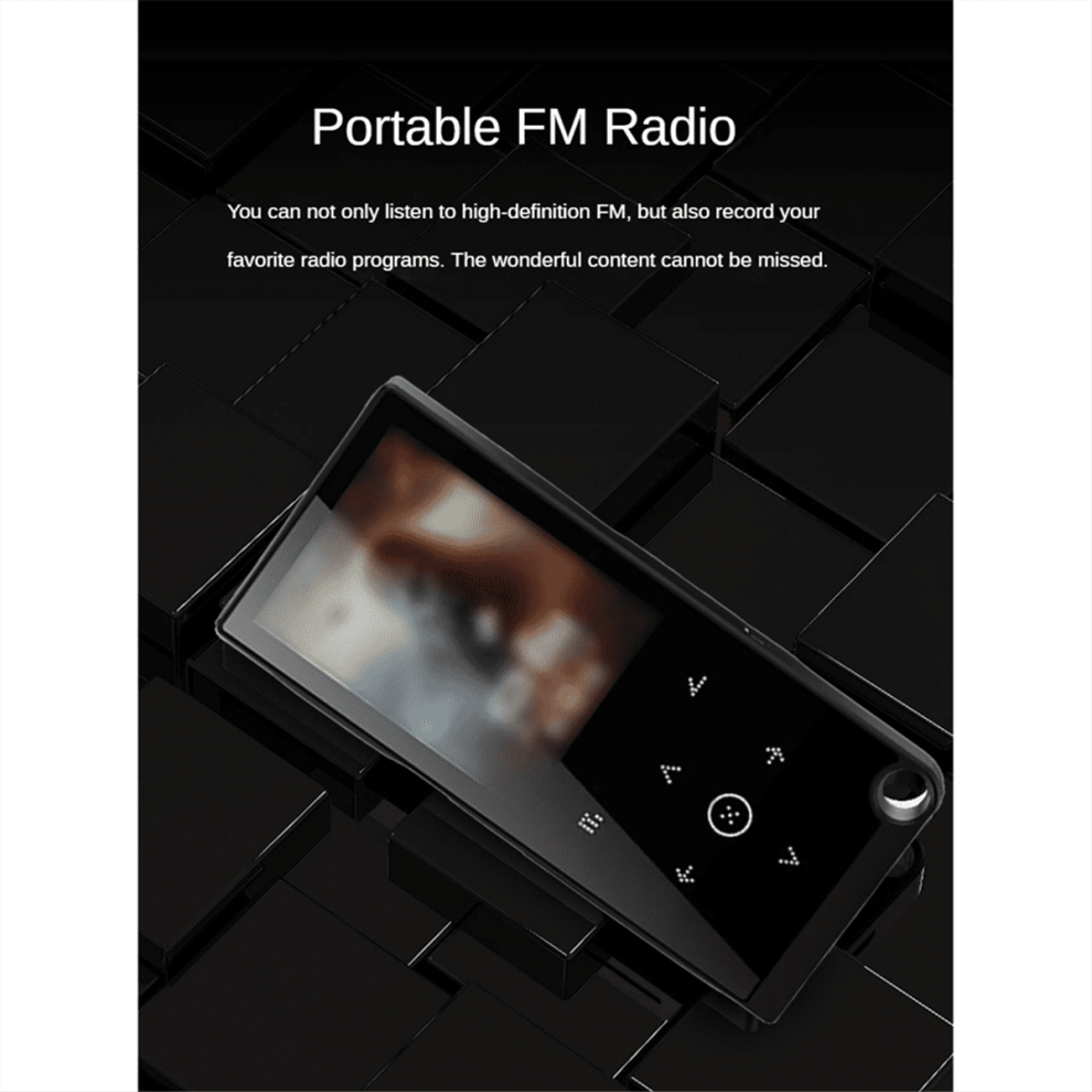Bluetooth 5.0 Lossless Mp3 Music Player Hifi Portable Audio Walkman With Fm/Ebook/Recorder/Mp4 Video Player Black 9423501712257