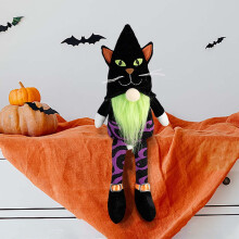 FloHua Halloween dekorációk beltéri használatra - Wansheng törpe hosszú lábú baba, pók kiegészítő, arctalan dísz otthoni és parti