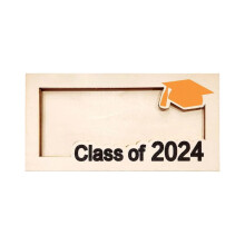 XIUH Opruiming! Gepersonaliseerde houten doos met envelop voor afstudeerkaarten, cadeau voor de lichting van 2024 (F)
