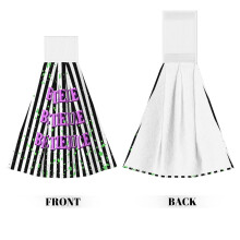 Serviettes pour les mains Beetlejuice avec boucle velcro, lingettes en velours corail pour la cuisine et la salle de bain