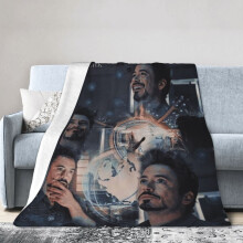 Couverture Robert Downey Jr Hotel, couverture anime pour lit, couverture de canapé, couverture polaire ultra douce pour chambre et salon, 152 x 127