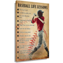 Affiche de baseball rétro, impression sur toile éducative et motivante, citations inspirantes pour chambre de garçon, sans cadre, 40 x 60 cm (16 x