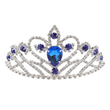 Eease Tiara barocă vintage cu bandă de păr pentru mireasă cu pietre (albastru/argintiu)