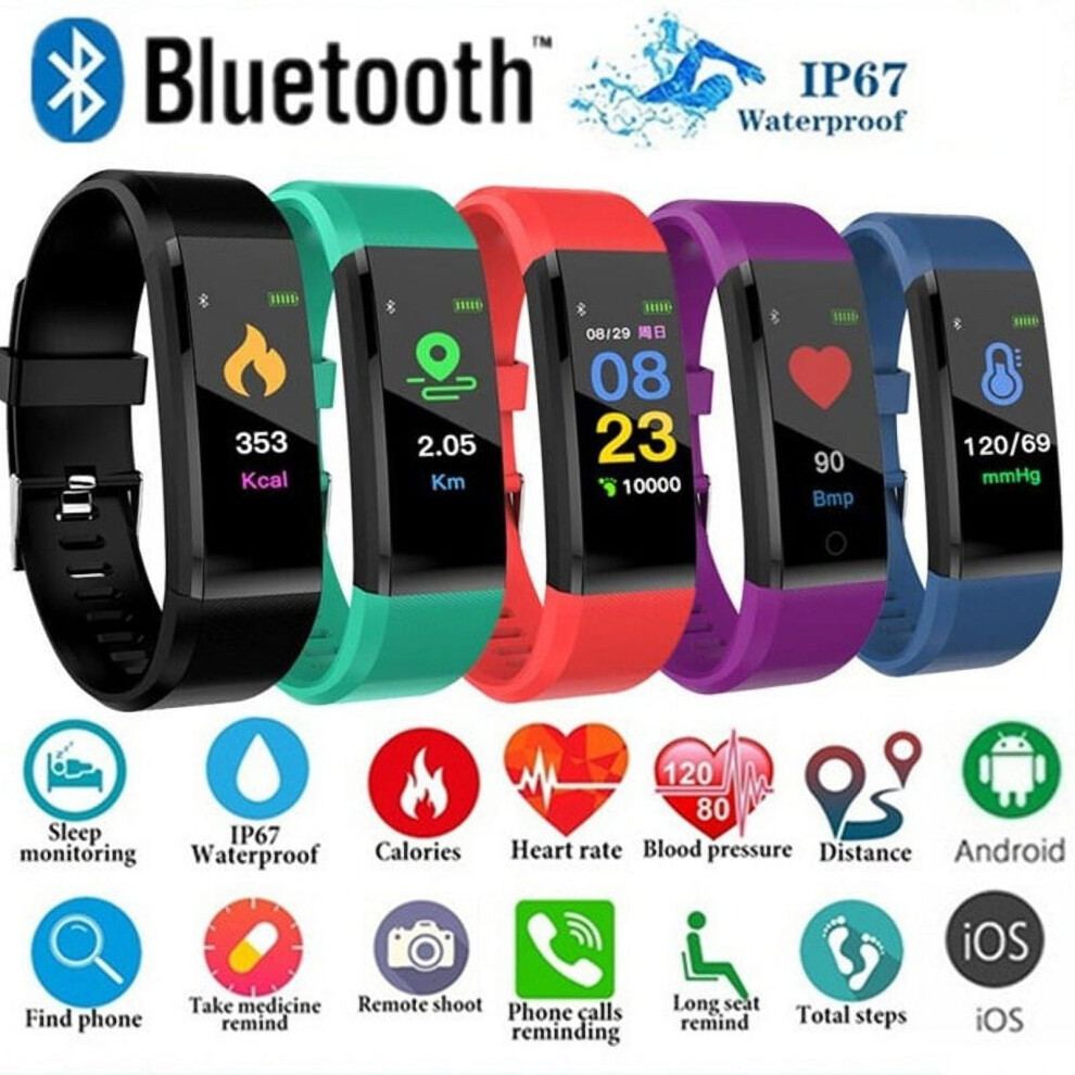 Wisremt Waterproof Heart Rate Activity Monitor Fitness Tracker Watch Green 9423501716033