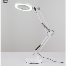 10x vergrootglas met licht en 3 kleurmodi, 10 instelbare helderheid, vergrootlamp voor bureau (FMY) wit