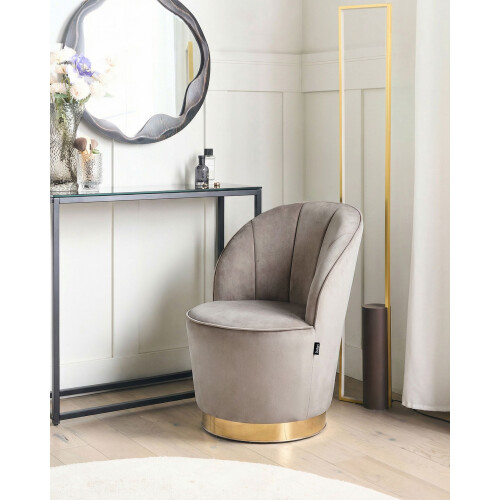 Beliani Armchair ALBY Velvet Light Beige 2