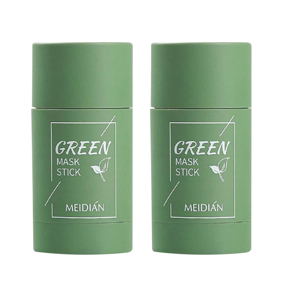 Green 2 Pcs Tea Purifying Clay Mask Stick For Deep Pore Cleansing And Blackhead Removal