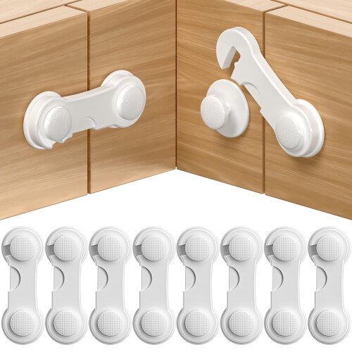 Septeamay Cupboard Locks for Children 8 Pack, Chil