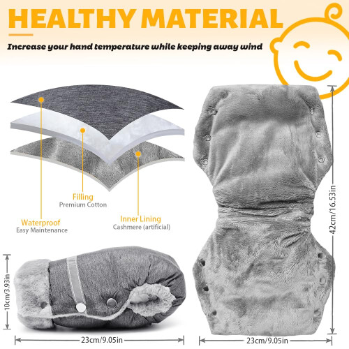 Pram Stroller Hand Muffs, MIVITOOM Waterproof Hand 2
