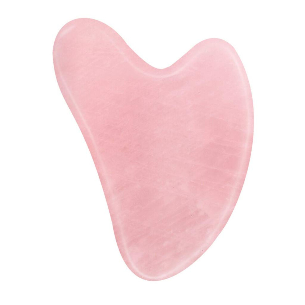 Pink Gua Sha Facial Tool Rose Quartz Massager For Face Puffiness Skin Care And Muscle Relaxation