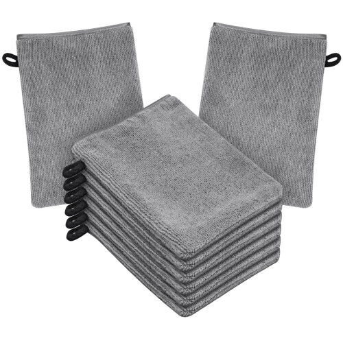 HOTUT 8 Pack Microfiber Body Wash Mitts, 15x20 cm