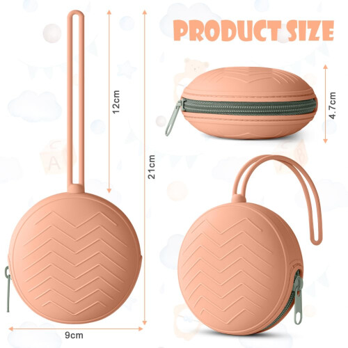 Aolso Dummy Holder Case Set, 2PCS Silicone Soother 1