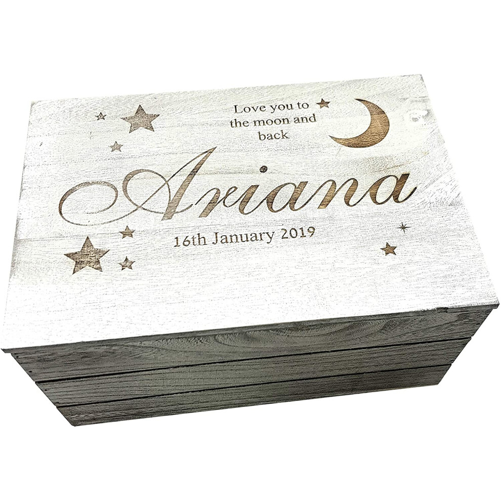 Personalised Keepsake Box Baby Girl Wooden Baby Bo Hoolaroo