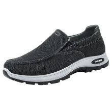 Men's Casual Shoes Lightweight Breathable Sneakers NonSlip Outdoor Running Loafers Black 9 UK