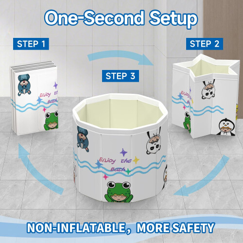 WAVYEASE Portable, Foldable Bathtub for Toddlers 2