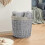 Wickerfield Grey Round Wicker Laundry Basket with 7