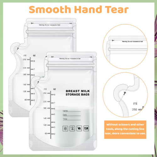 150 Pcs Breast Milk Storage Bags, 250ml Disposable 2