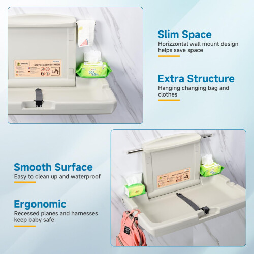 Horizontal Baby Changing Unit, Diaper Changing Tab 1