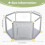 Light Grey 6-Panel Baby Playpen with Breathable Me 6