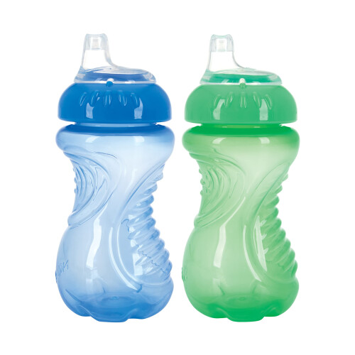 Nuby Nuby 2-Pack No-Spill Easy Grip Cup, 10 Ounce, Colo 2