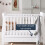 Babymore Eva Sleigh Cot Bed White - Drop Side Cot 5