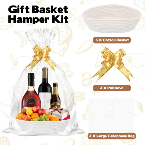 3 Set Gift Hamper Basket Kit, Create Your Own Wove 1