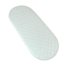Moses Basket Mattress Oval Shaped Breathable, Hypoallergenic Foam Mattress with Quilted Removable cover. Extra Soft and Firm 4 cm depth (66 x 30 cm)