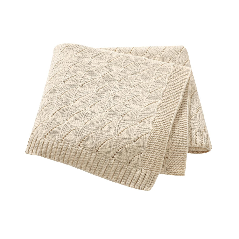 Mimixiong Cotton Knit Baby Blanket Soft Crochet Ce