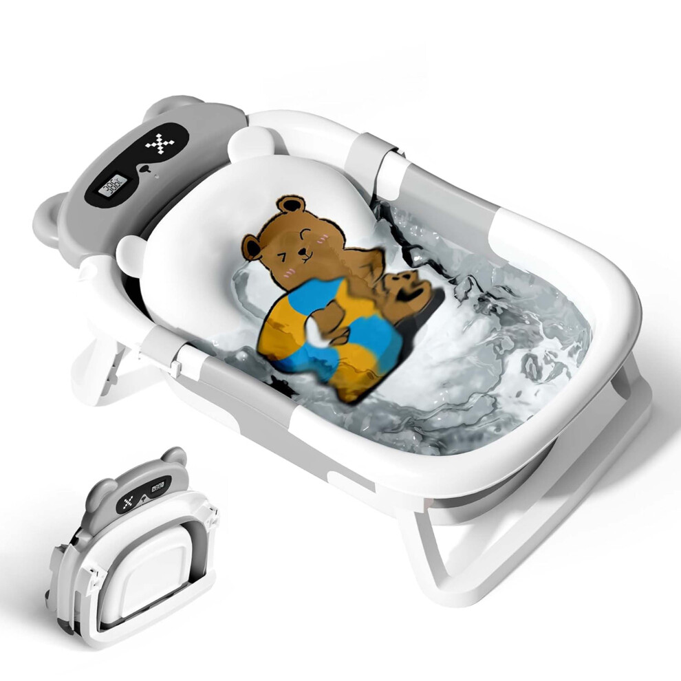 Baby Bath Tub Toddler Bath Tubs With Thermometer, Mybota