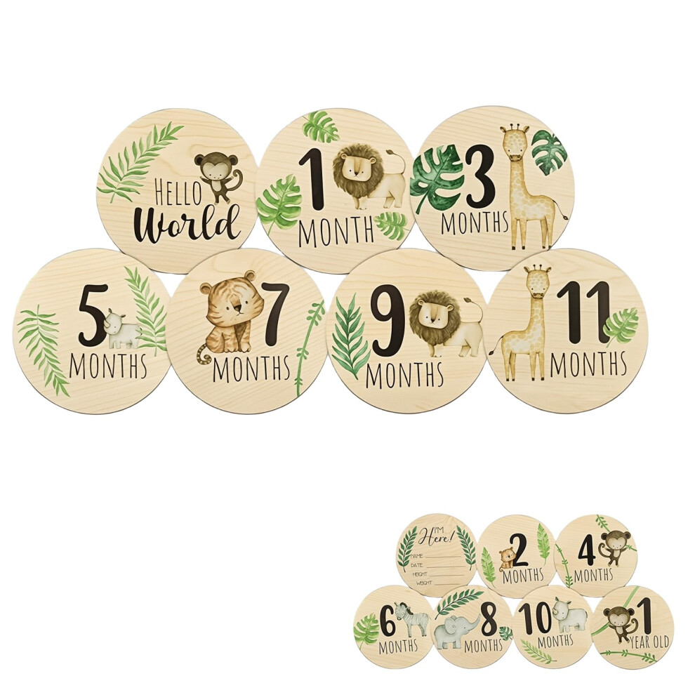 7Pcs Baby Milestone Cards,Wooden Monthly Newborn S Viliti