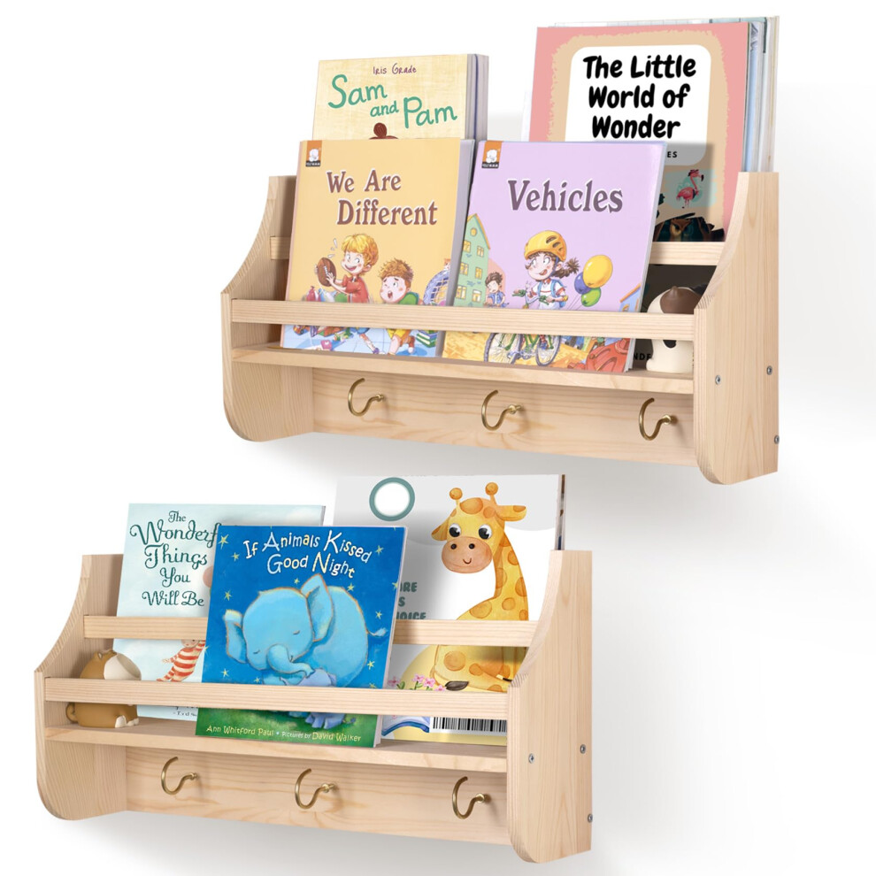 Mofasvigi Nursery Bookshelf Set Of 2 Baby Floating