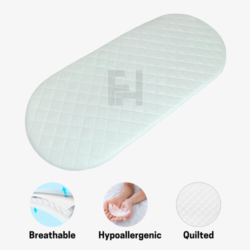 Moses Basket Mattress Oval Shaped Breathable, Hypo 2