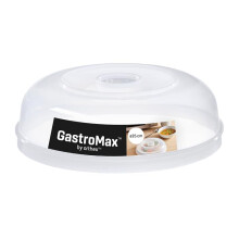GastroMax Clear Microwave Cover for Food 25cm Wide w/Air Vent - BPA Free Plastic Food Safe Microwave Oven Plate Cover - Dishwasher Safe Microwave Foo