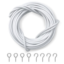 Dikots Net Curtain Wire and Hooks Set - 3 Meter Curtain wire kit with