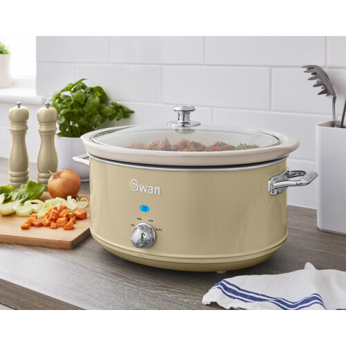 Swan Swan SF17031CN Retro Slow Cooker with 3 Temperature Settings, Keep 1