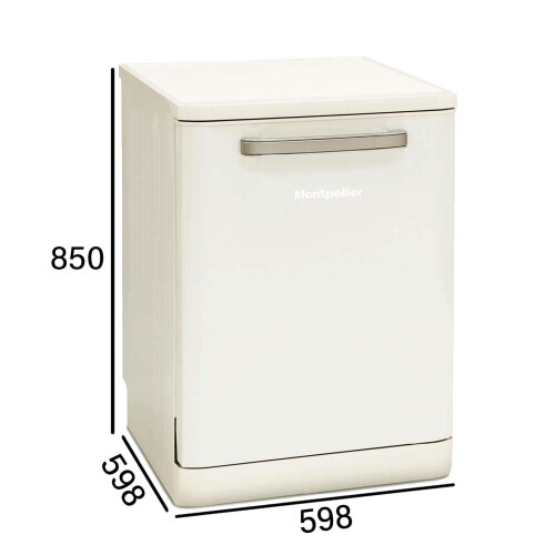 MONTPELLIER Montpellier 13 Place Settings Freestanding Dishwasher - Cream 2