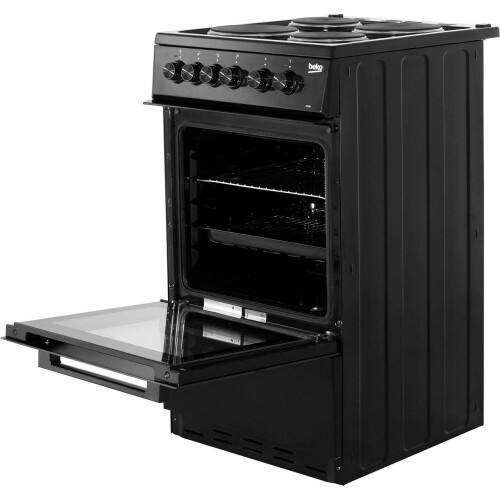 Beko Beko AS530K 50cm Electric Cooker with Solid Plate Hob - Black 1