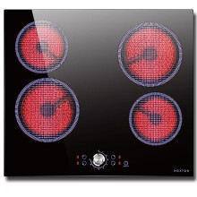 Noxton Ceramic Hob 4 Zone, Electic Ceramic Hob 60cm Cooktop Built in