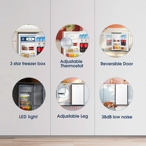 Fridgemaster MUR4894E 82L Under Counter Fridge with LED Lighting, 1